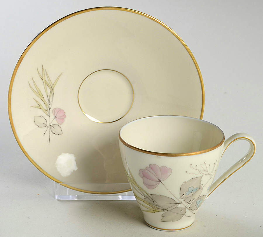 Parisian Spring Ivory (Gold Trim) Flat Demitasse Cup & Saucer Set by Rosenthal - Continental-1