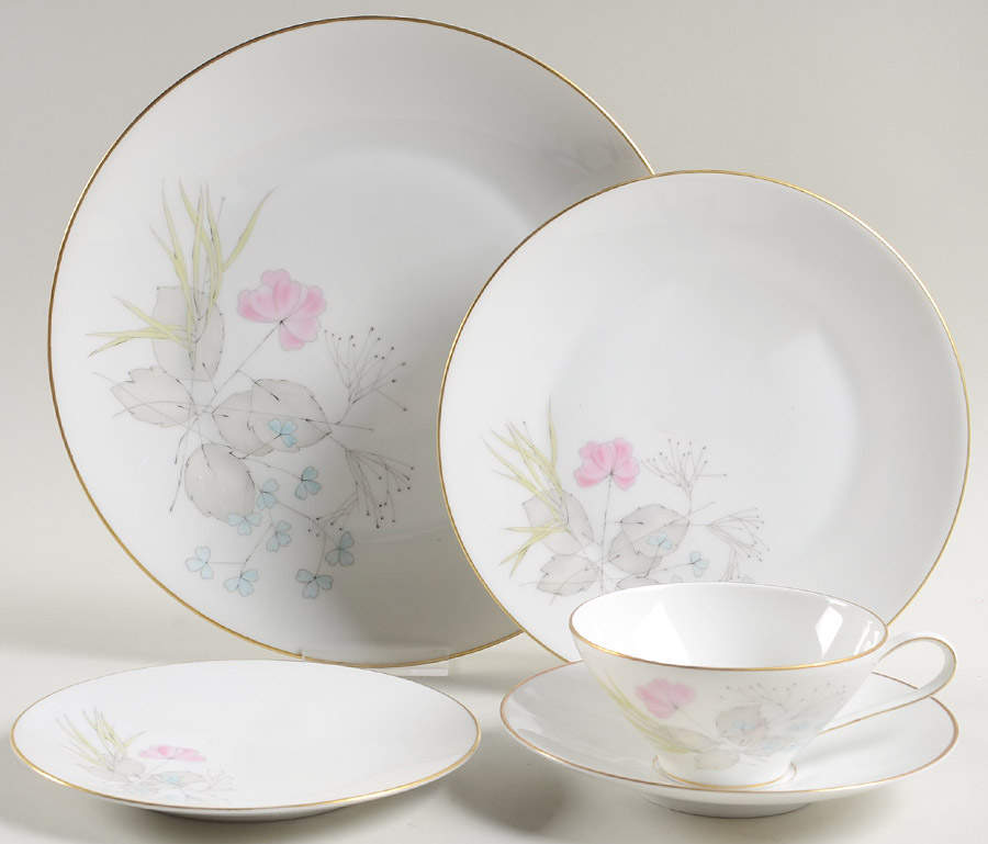 Parisian Spring White (Gold Trim) 5 Piece Place Setting by Rosenthal - Continental-1