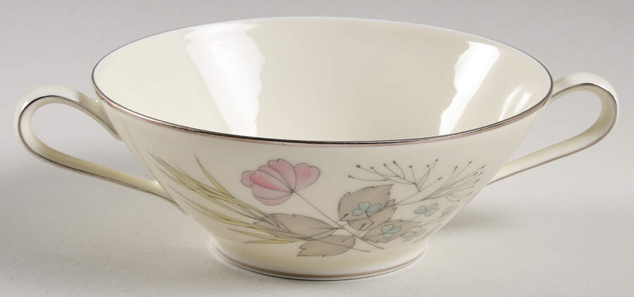 Parisian Spring White (Platinum Trim) Flat Cream Soup Bowl by Rosenthal - Continental-1