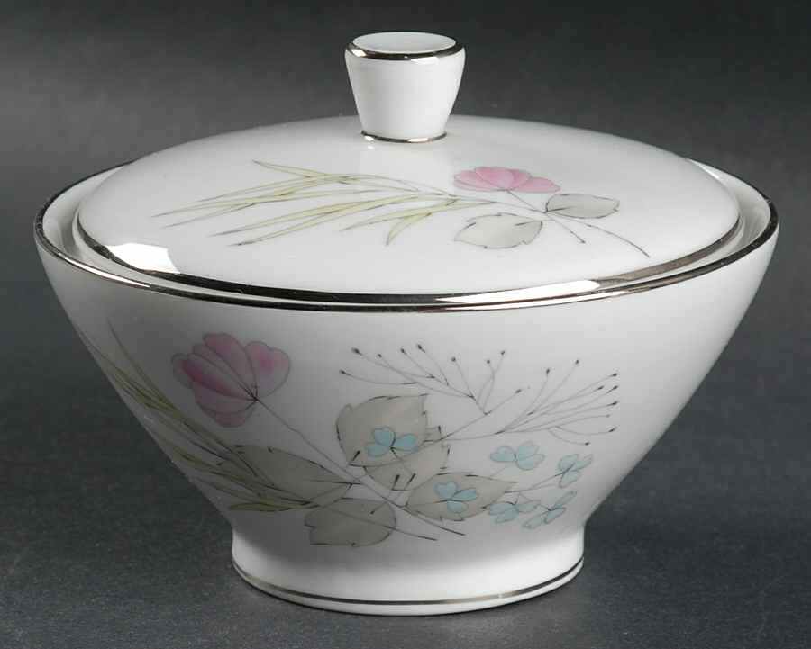 Parisian Spring White (Platinum Trim) Sugar Bowl & Lid by Rosenthal - Continental-1