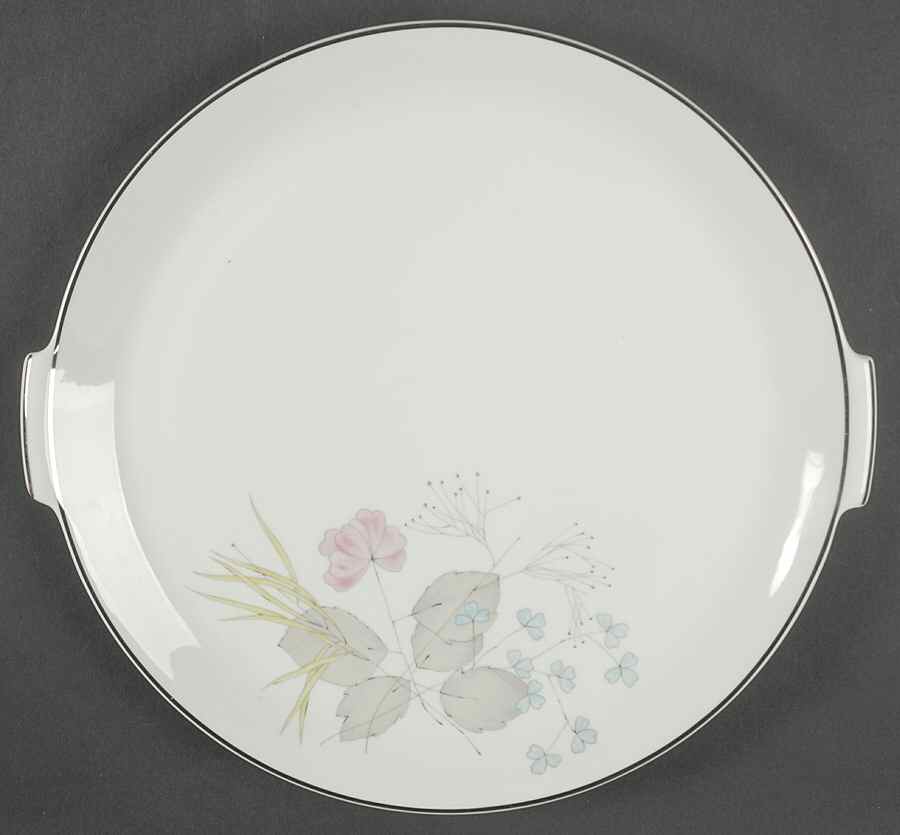 Parisian Spring White (Platinum Trim) Handled Cake Plate by Rosenthal - Continental-1
