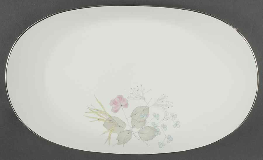 Parisian Spring White (Platinum Trim) 17" Oval Serving Platter by Rosenthal - Continental-1