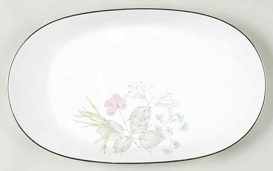 Parisian Spring White (Platinum Trim) 15" Oval Serving Platter by Rosenthal - Continental-1