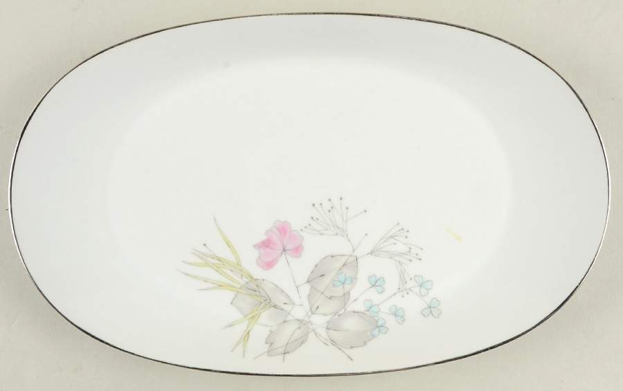 Parisian Spring White (Platinum Trim) 13" Oval Serving Platter by Rosenthal - Continental-1
