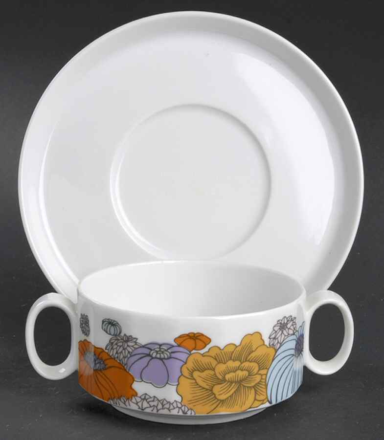 Patras Flat Cream Soup Bowl & Saucer Set by Rosenthal - Continental-1