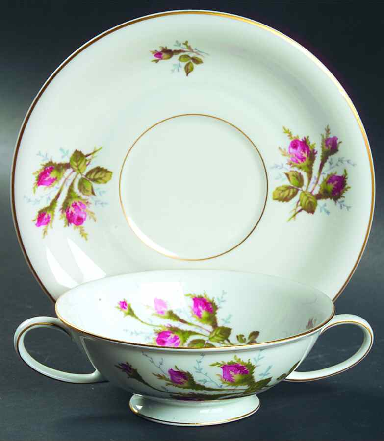 Petal Lane Footed Cream Soup Bowl & Saucer Set by Rosenthal - Continental-1