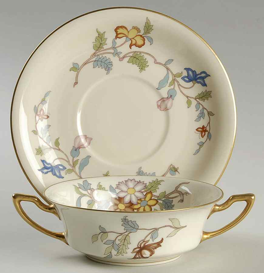 Persiana Flat Cream Soup Bowl & Saucer Set by Rosenthal - Continental-1