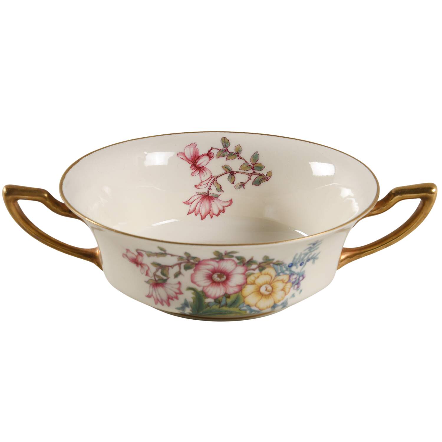 Phoenix (U.S. Zone, Gold Trim & Verge) Flat Cream Soup Bowl by Rosenthal - Continental-1
