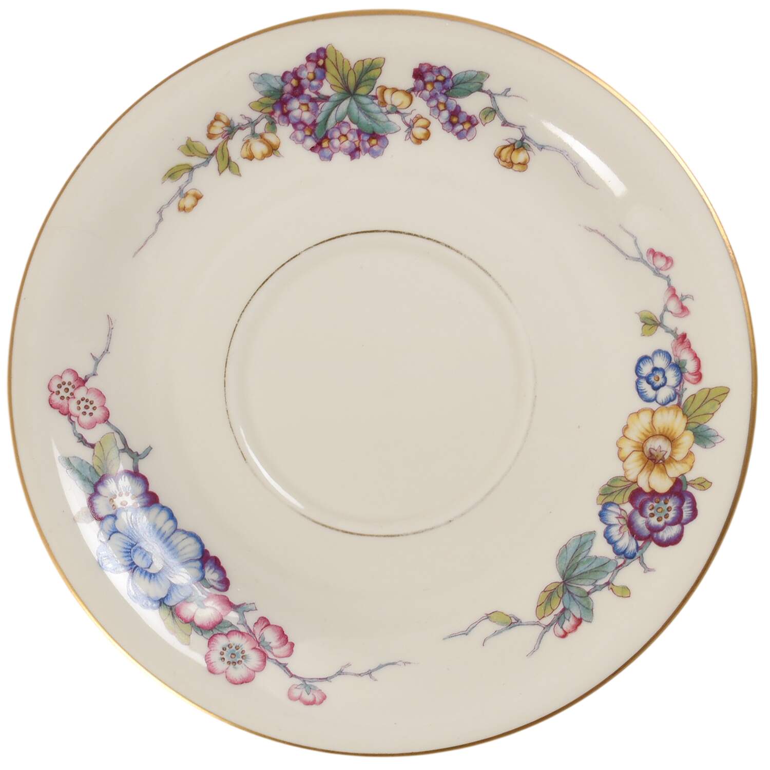 Phoenix (U.S. Zone, Gold Trim & Verge) Saucer for Cream Soup Bowl by Rosenthal - Continental-1