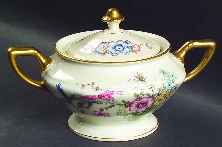 Phoenix (U.S. Zone, Gold Trim & Verge) Sugar Bowl & Lid by Rosenthal - Continental-1