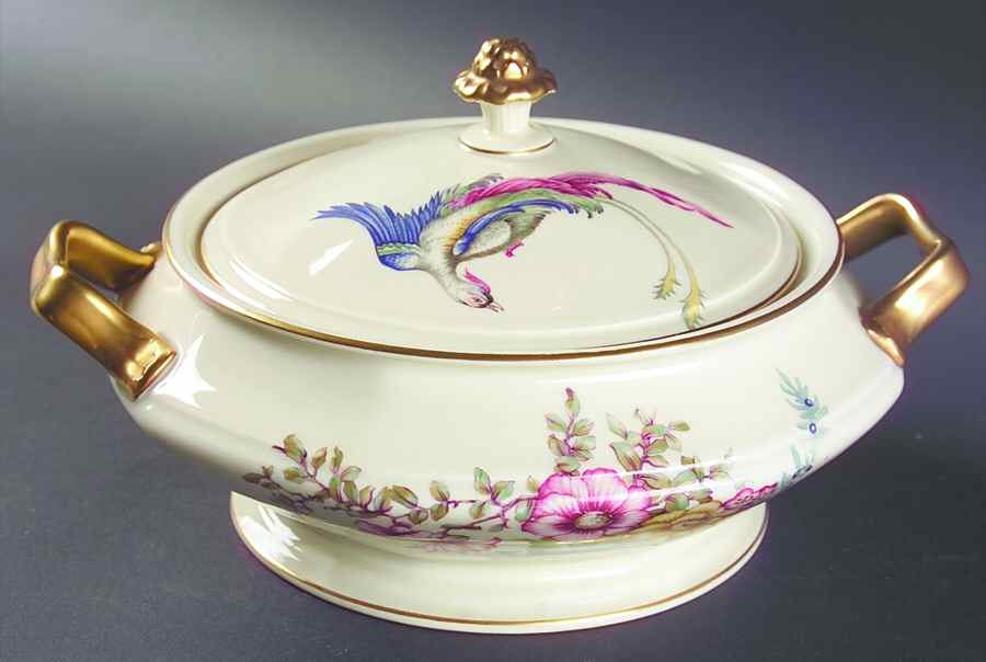 Phoenix (U.S. Zone, Gold Trim & Verge) Round Covered Vegetable by Rosenthal - Continental-1