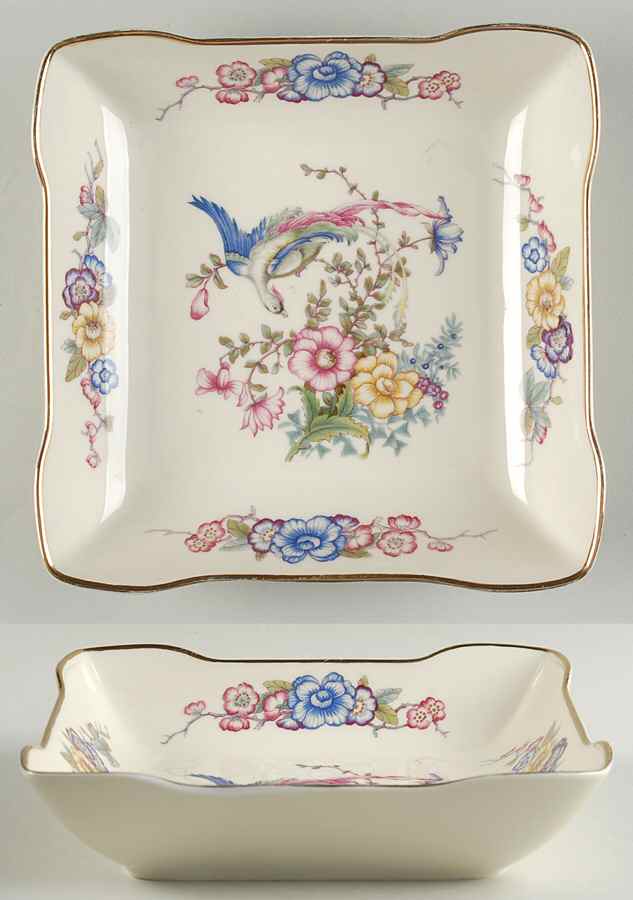 Phoenix (U.S. Zone, Gold Trim & Verge) 7" Square Vegetable Bowl by Rosenthal - Continental-1