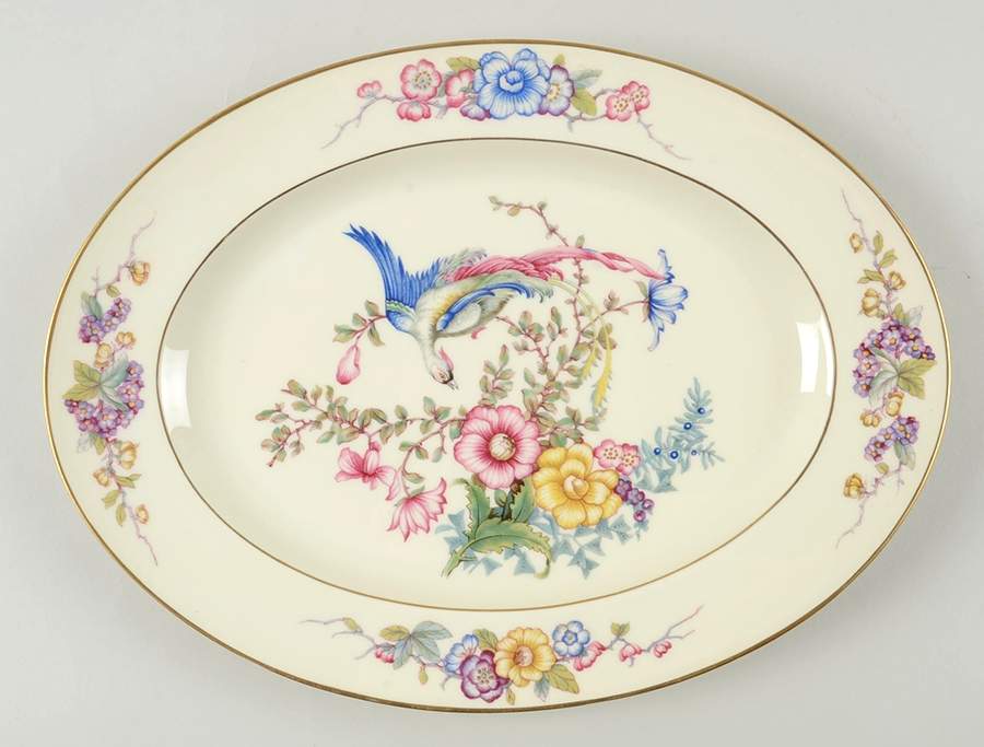 Phoenix (U.S. Zone, Gold Trim & Verge) 13" Oval Serving Platter by Rosenthal - Continental-1