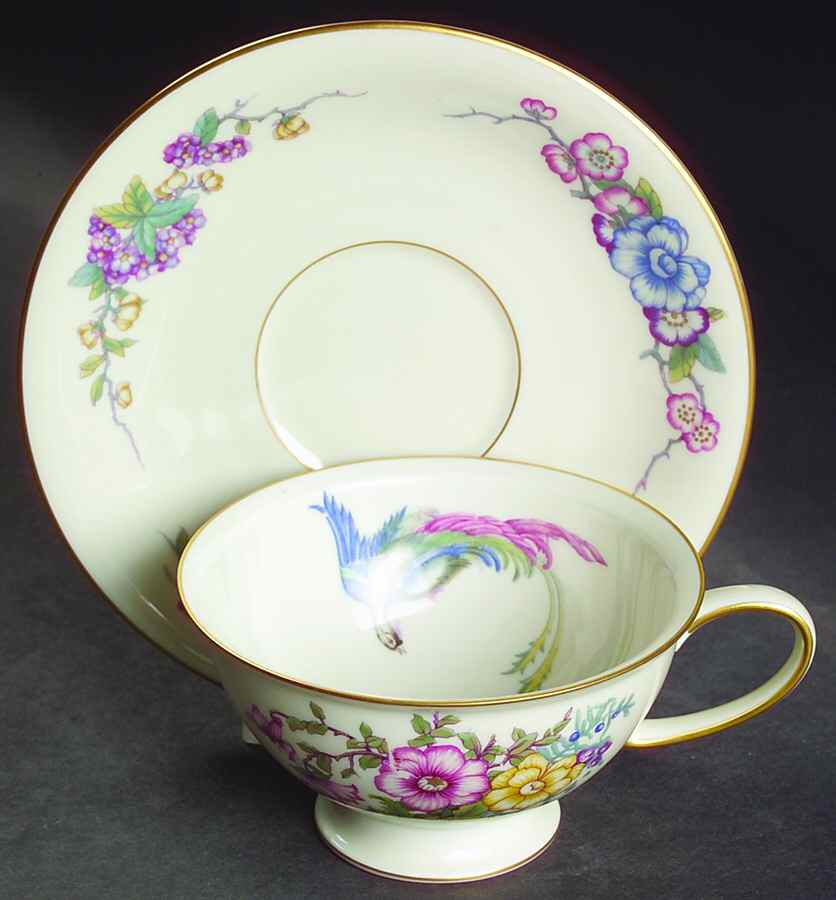 Phoenix (Winifred Shape) Footed Cup & Saucer Set by Rosenthal - Continental-1