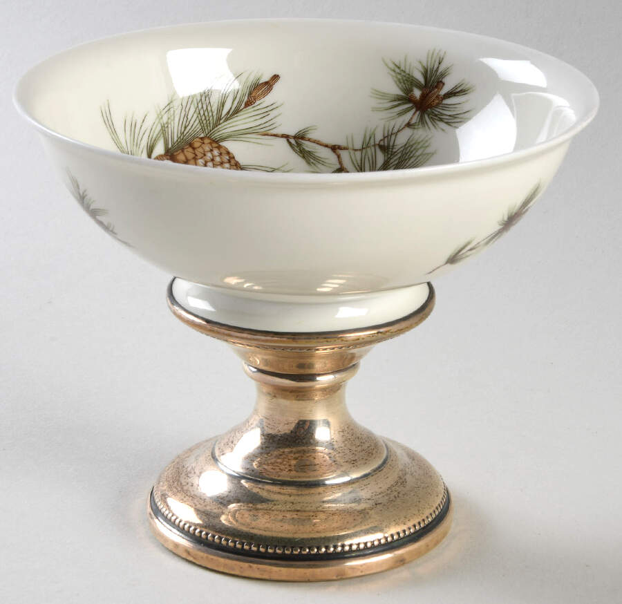 Pine Needles Sterling Base Round Compote (Height X Width) by Rosenthal - Continental-1