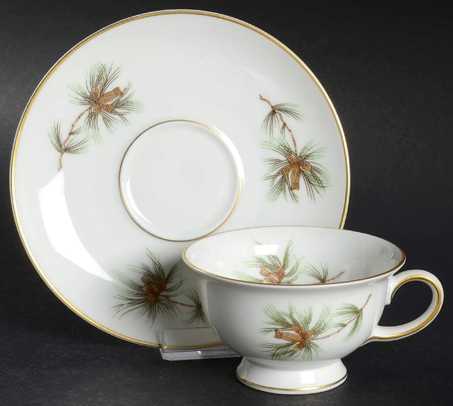 Pine Needles Footed Demitasse Cup & Saucer Set by Rosenthal - Continental-1