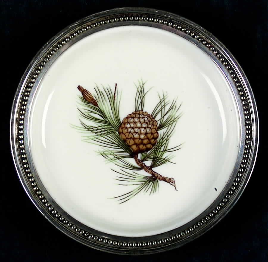 Pine Needles Coaster with Sterling Rim by Rosenthal - Continental-1