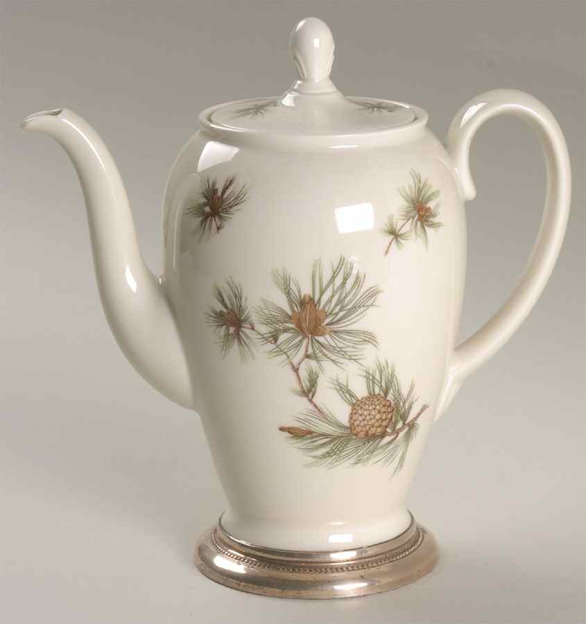Pine Needles Mini Coffee Pot & Lid W/Sterling Base by Rosenthal - Continental-1