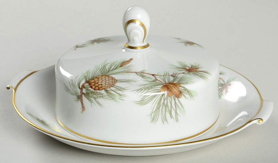 Pine Needles Round Covered Butter by Rosenthal - Continental-1