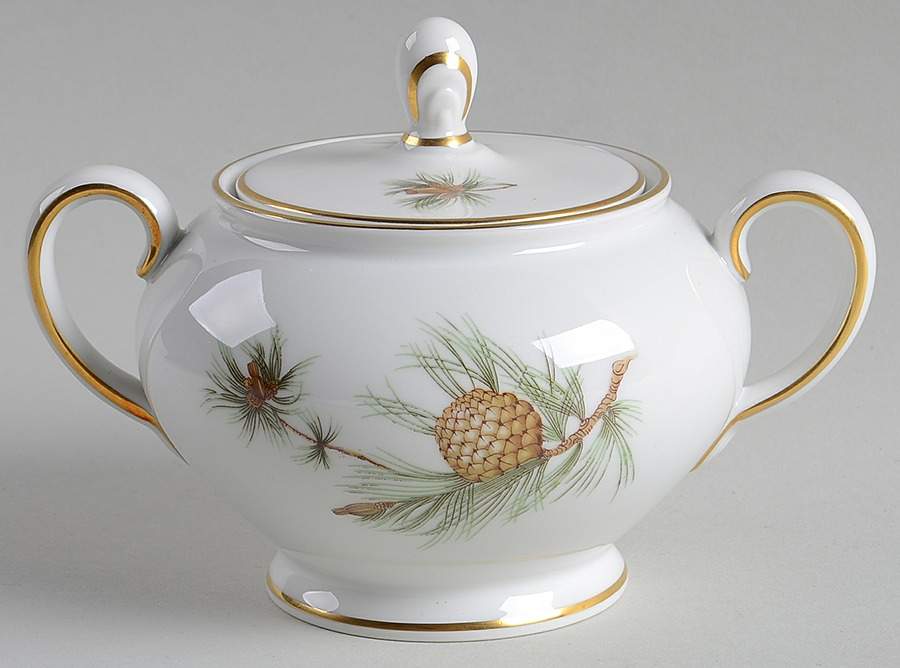 Pine Needles Sugar Bowl & Lid by Rosenthal - Continental-1