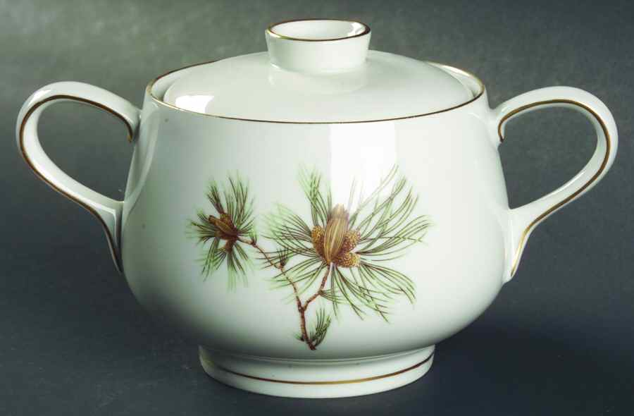 Pine Needles Sugar Bowl & Lid by Rosenthal - Continental-1