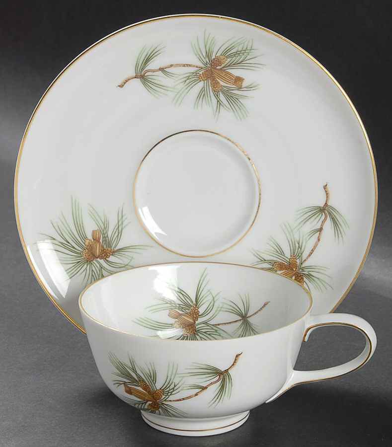 Pine Needles Flat Cup & Saucer Set by Rosenthal - Continental-1