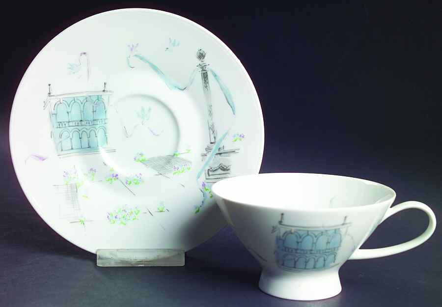 Plaza Footed Cup & Saucer Set by Rosenthal - Continental-1