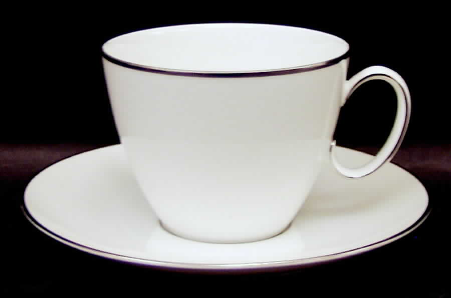 Platinum Band (Rhythm Shape) Flat Cup & Saucer Set by Rosenthal - Continental-1