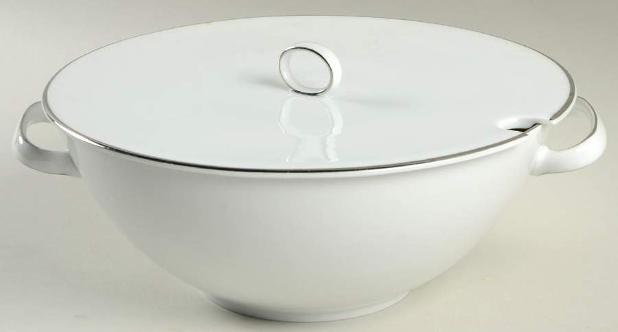 Platinum Band (Rhythm Shape) Round Covered Vegetable-Uses RV9 as Base+CVLRV9 by Rosenthal - Continental-1