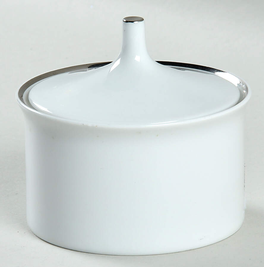 Platinum Band Linear Shape Mini Sugar Bowl & Lid by Rosenthal - Continental-1