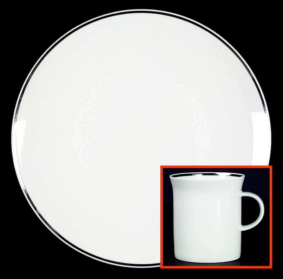 Platinum Band Linear Shape Dinner Plate by Rosenthal - Continental-1