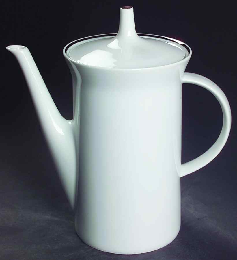Platinum Band Linear Shape Coffee Pot & Lid by Rosenthal - Continental-1