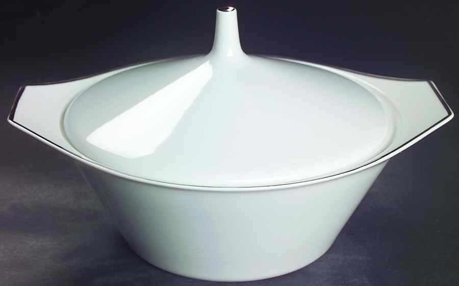 Platinum Band Linear Shape Round Covered Vegetable by Rosenthal - Continental-1