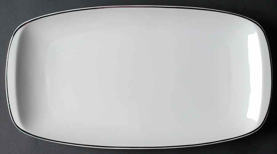 Platinum Band Linear Shape 15" Oval Serving Platter by Rosenthal - Continental-1