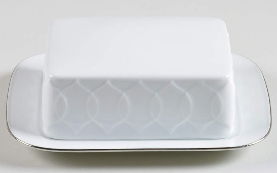 Platinum Band (Lotus Shape) Rectangular Covered Butter by Rosenthal - Continental-1