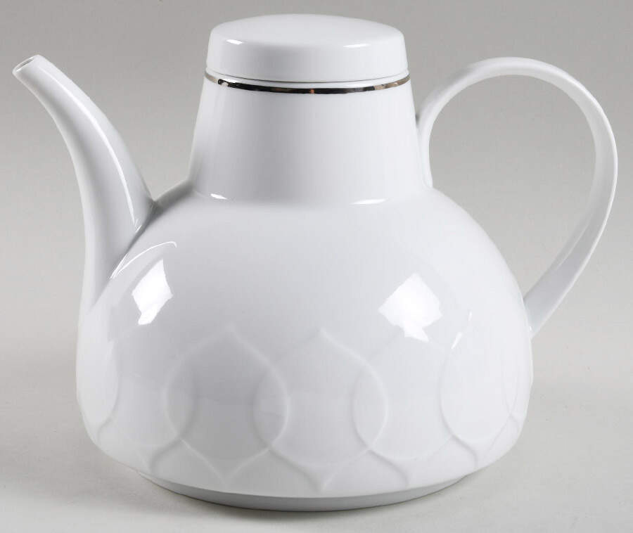 Platinum Band (Lotus Shape) Teapot & Lid by Rosenthal - Continental-1