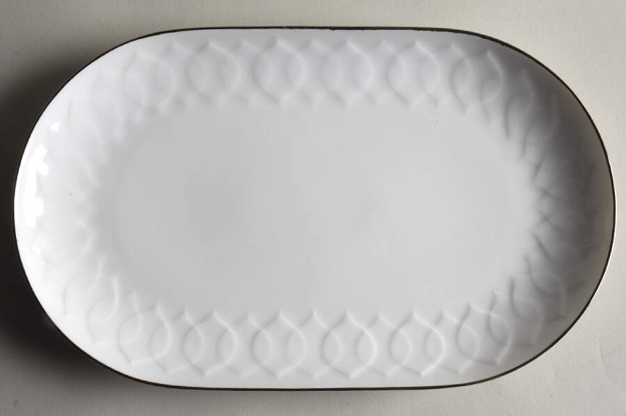 Platinum Band (Lotus Shape) 11" Oval Serving Platter by Rosenthal - Continental-1