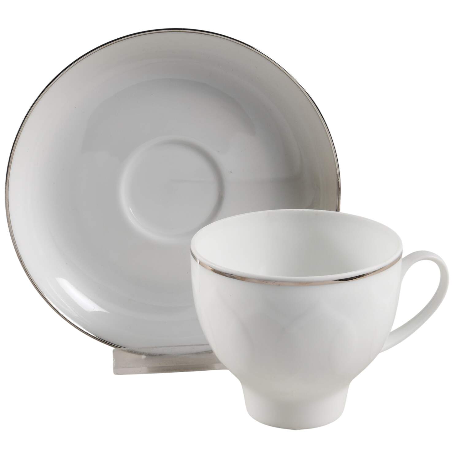 Platinum Band (Lotus Shape) Flat Cup & Saucer Set by Rosenthal - Continental-1