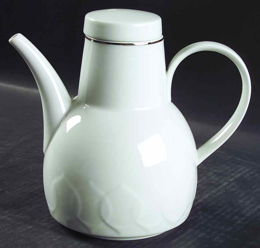 Platinum Band (Lotus Shape) Coffee Pot & Lid by Rosenthal - Continental-1