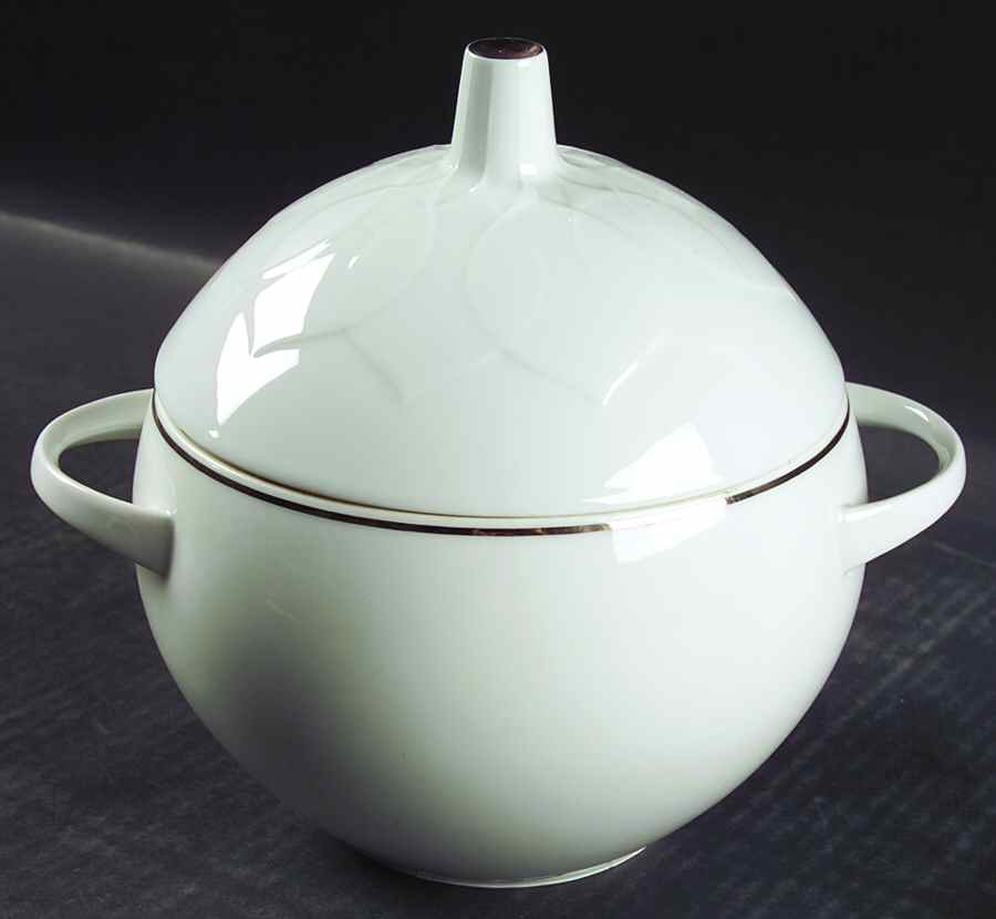 Platinum Band (Lotus Shape) Round Covered Vegetable by Rosenthal - Continental-1