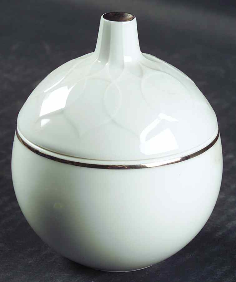 Platinum Band (Lotus Shape) Sugar Bowl & Lid by Rosenthal - Continental-1