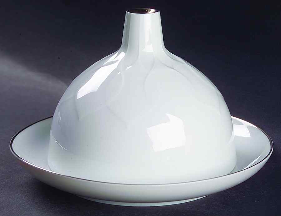Platinum Band (Lotus Shape) Round Covered Butter by Rosenthal - Continental-1