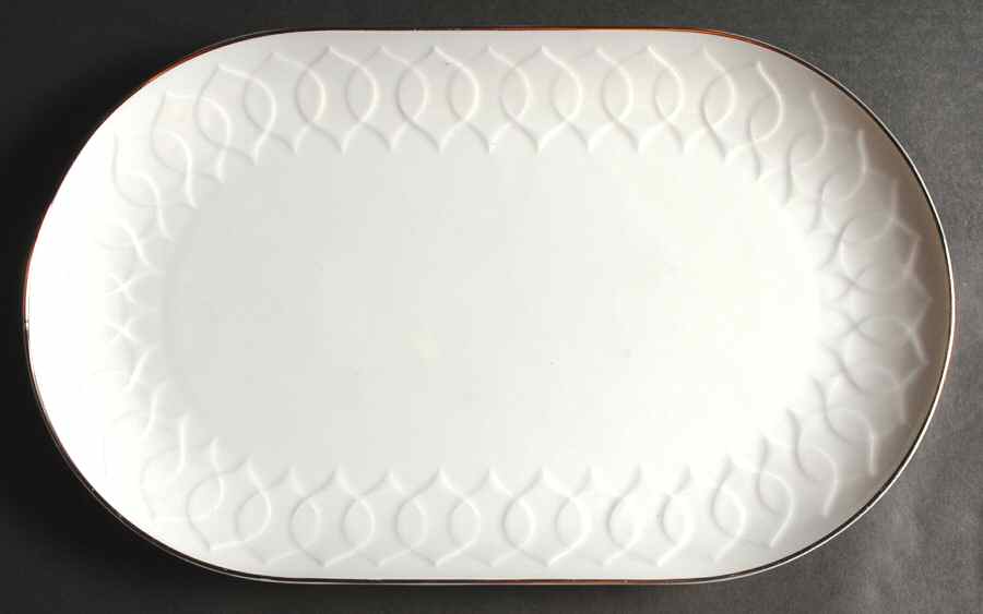 Platinum Band (Lotus Shape) 15" Oval Serving Platter by Rosenthal - Continental-1