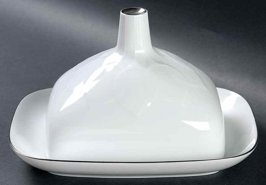 Platinum Band (Lotus Shape) Square Covered Butter by Rosenthal - Continental-1