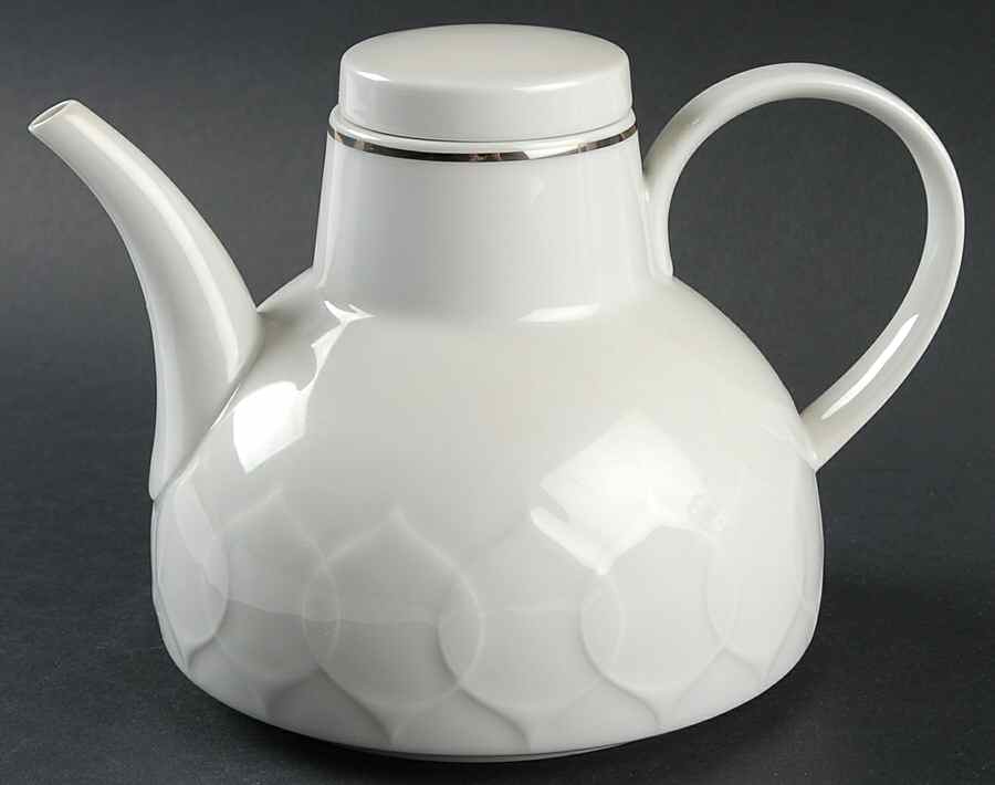 Platinum Band (Lotus Shape) Teapot & Lid by Rosenthal - Continental-1