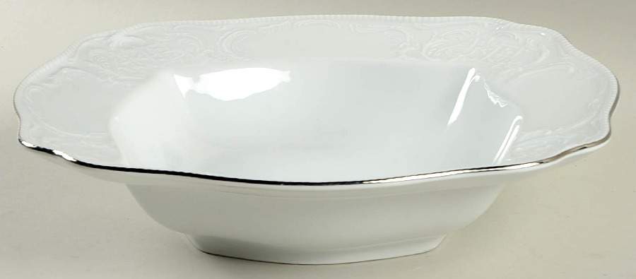 Platinum Band (Sanssouci, White) 11" Square Vegetable Bowl by Rosenthal - Continental-1