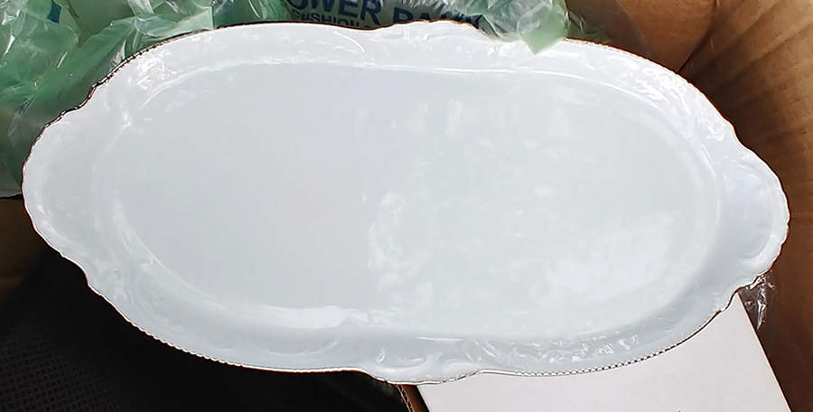 Platinum Band (Sanssouci, White) Large Sandwich Tray by Rosenthal - Continental-1