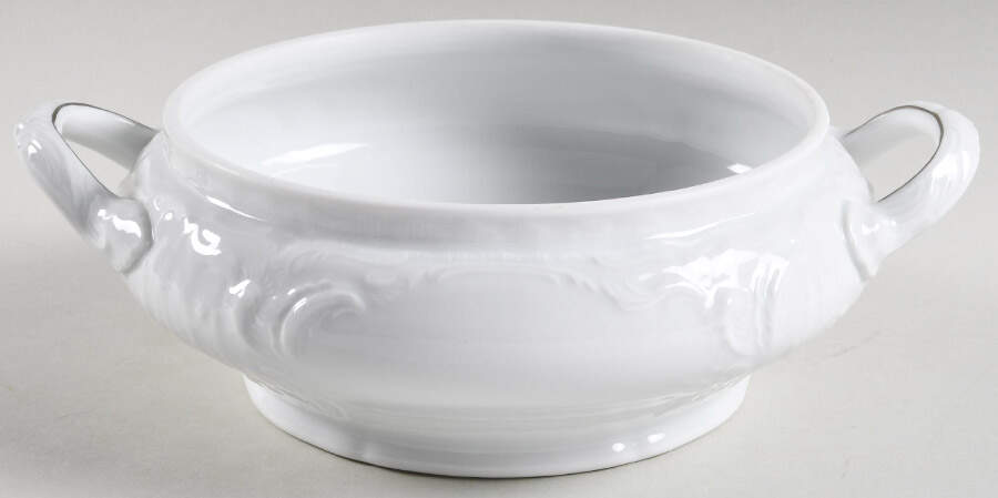 Platinum Band (Sanssouci, White) Round Vegetable No Lid by Rosenthal - Continental-1