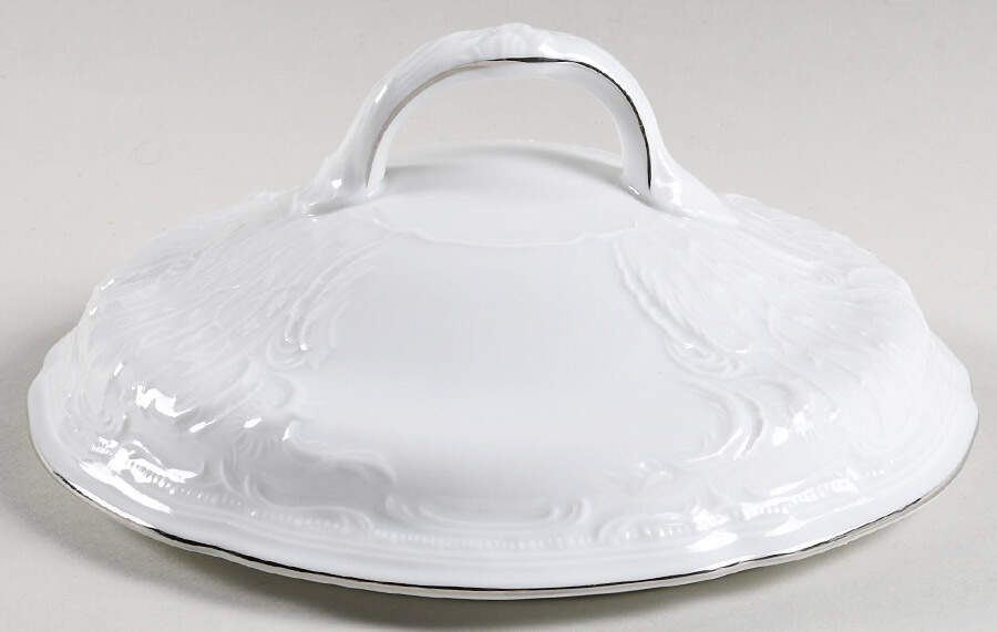 Platinum Band (Sanssouci, White) Lid for Round Vegetable by Rosenthal - Continental-1