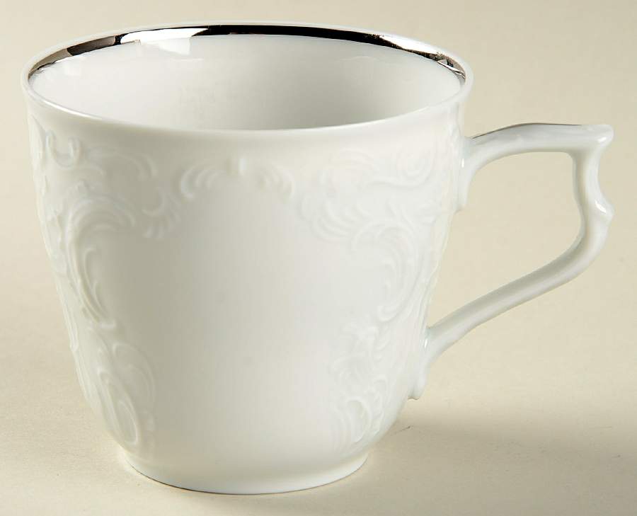 Platinum Band (Sanssouci, White) Flat Cup by Rosenthal - Continental-1